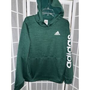 Adidas Sweatshirt Hoodie Pullover Youth Extra Large 18/20 Green White Logo